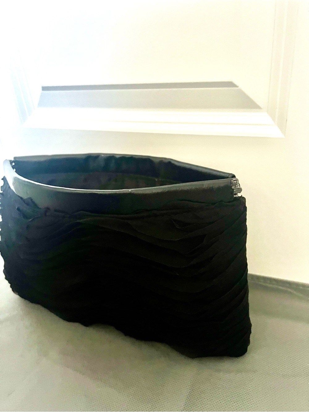 Express Dressy Black Ruffle Clutch - Picture 6 of 13